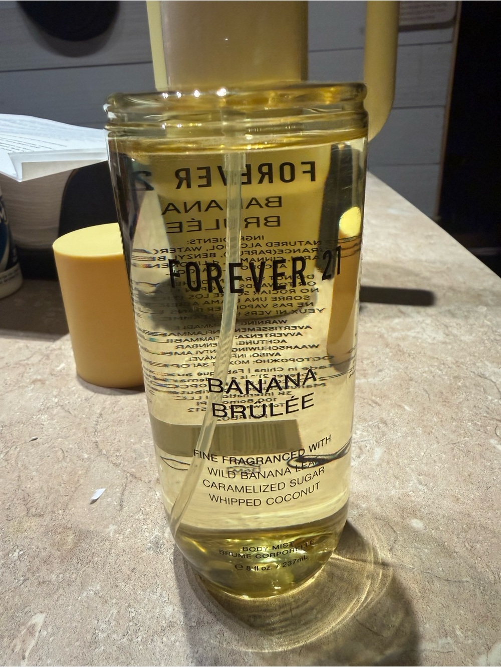 Forever 21 Banana Brulee Body Mist - Yellow Clear Bottle